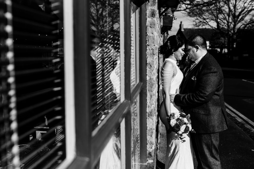 Bride and groom in oakham rutland