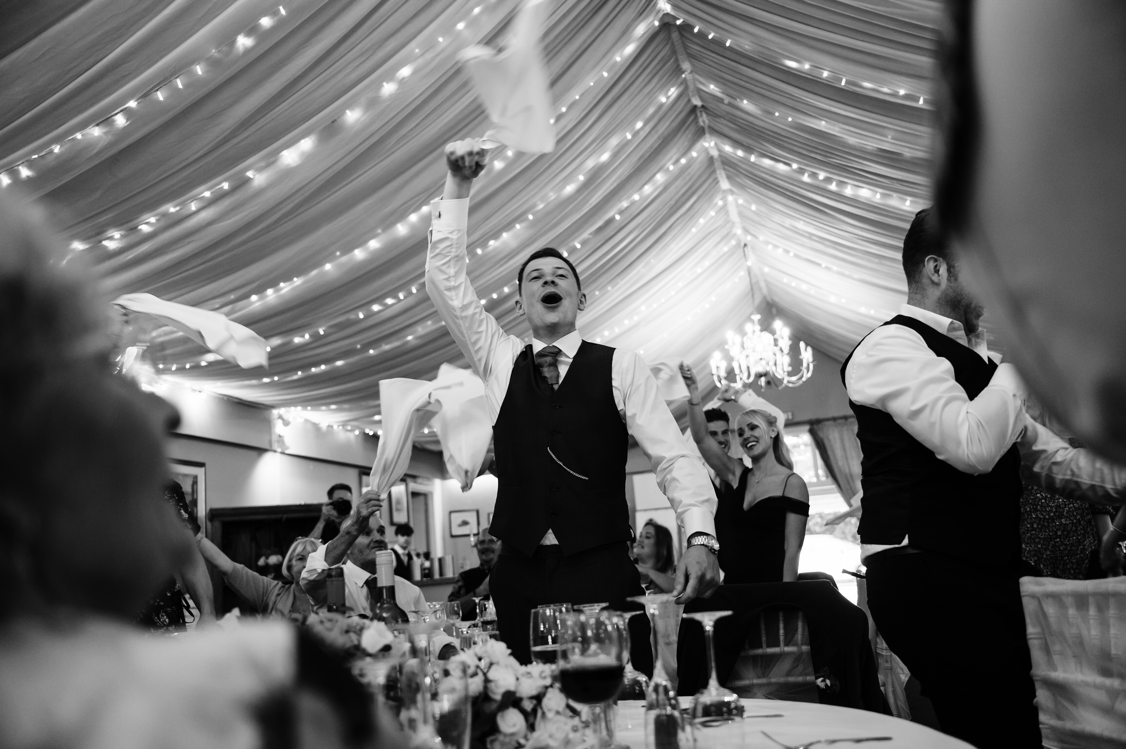 singing waiters at barnsdale lodge wedding