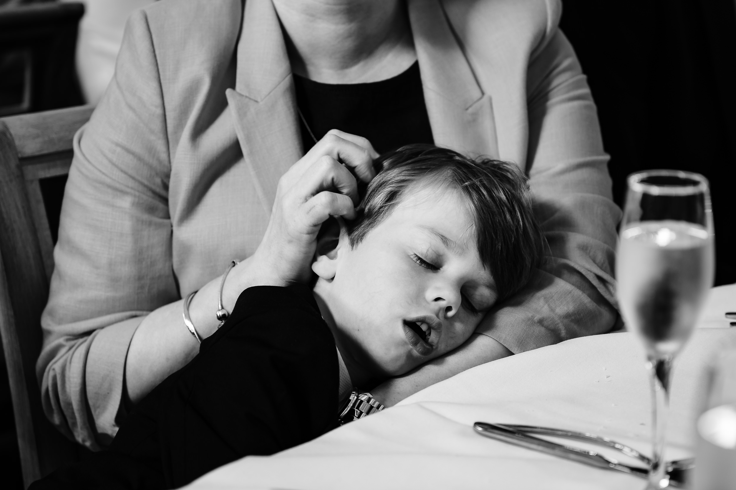 little boy asleep during speeches at dodmoor house
