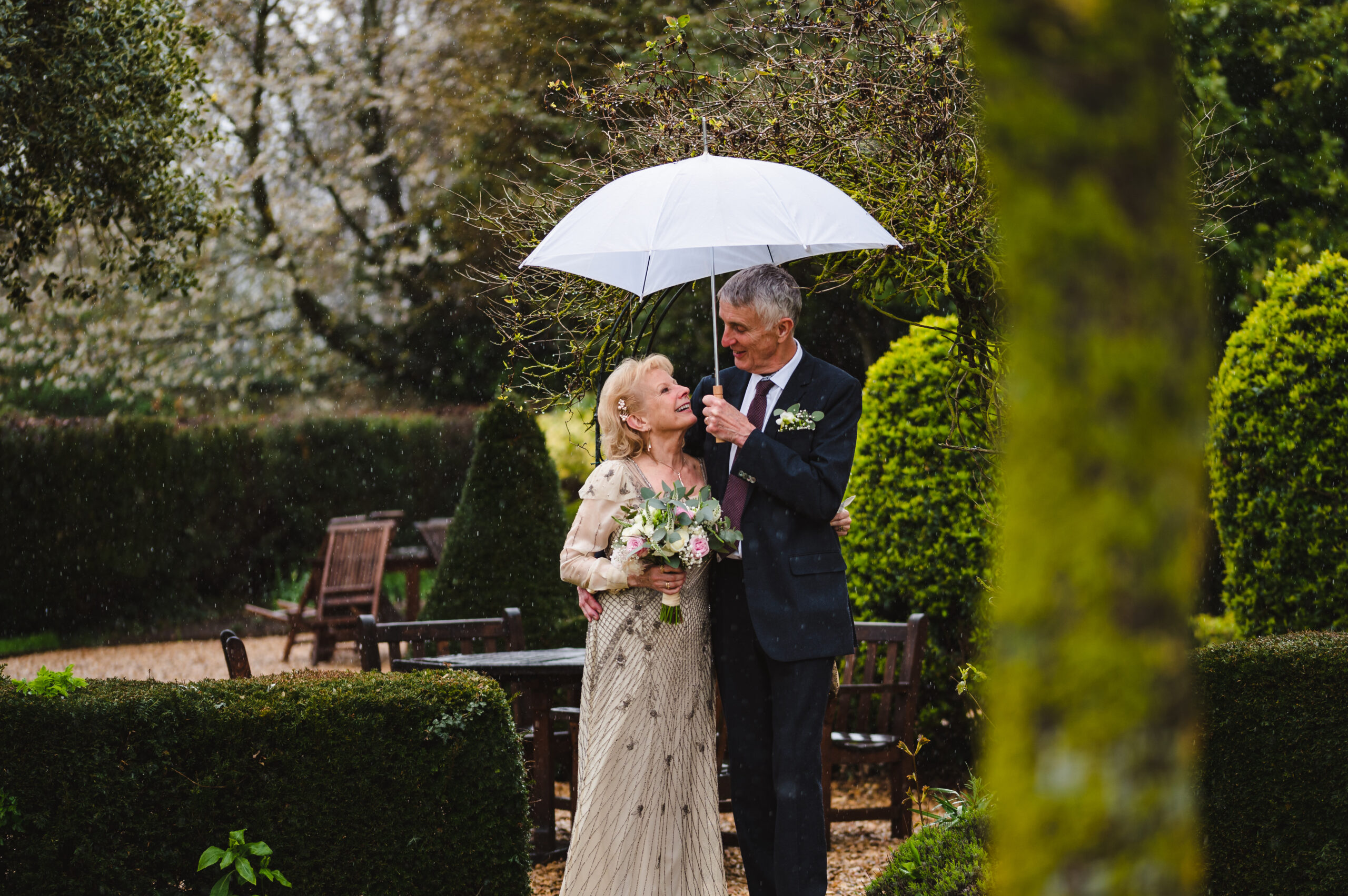 Wedding portraits in the gardens at the barnsdale