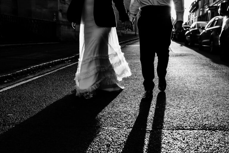 Black and White wedding portraits at The Falcon Hotel Uppingham